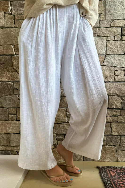 Loom & Thread Pin Tuck Pant White /41=